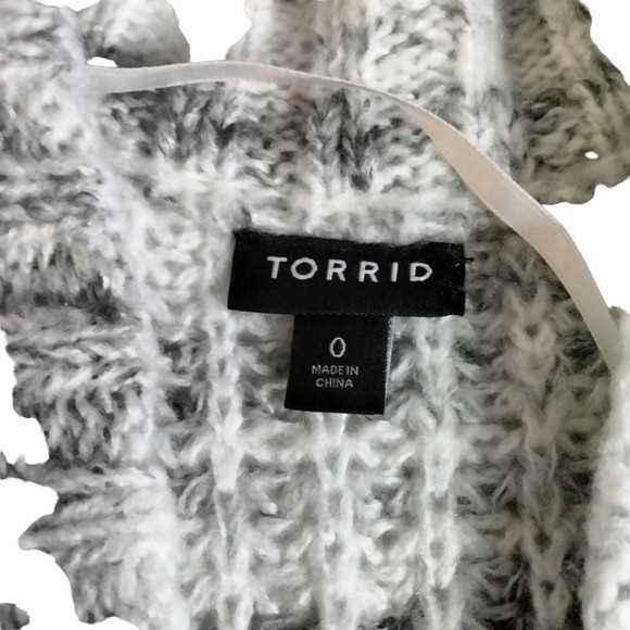 TORRID Cocoon Cardigan Sz 0  L/12 Heather Grey Brushed Fleece Knit 16301641 - Picture 6 of 15